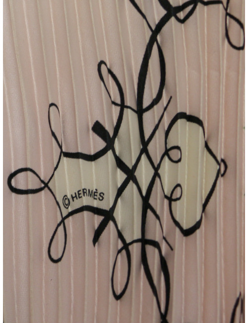 Plissé HERMES l'Art d'Ecrire soie rose