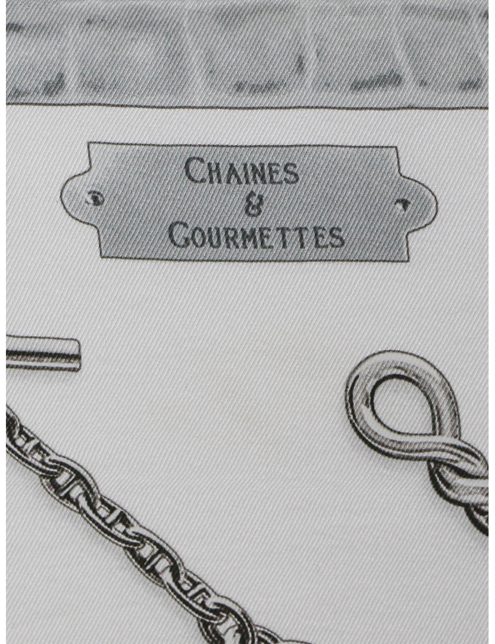 Foulard HERMES Chaines et Gourmettes soie blanche