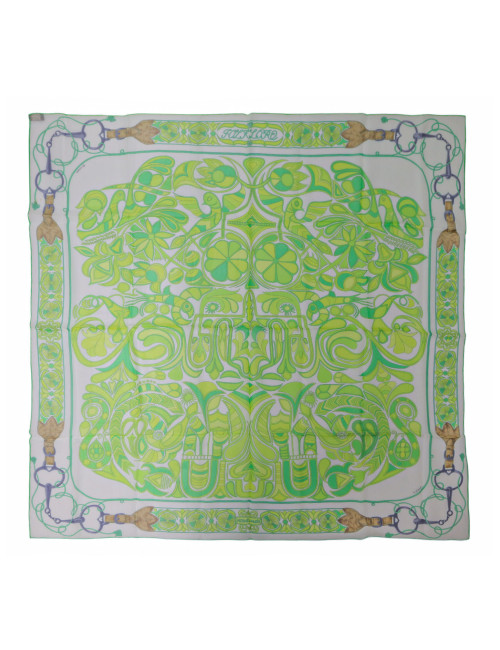 Carré Hermès Folklore vert : occasion certifiée authentique