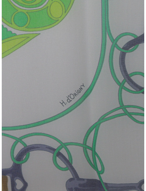 Carré Hermès Folklore vert : occasion certifiée authentique