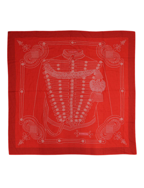 Châle HERMES Brandbourgs rouge