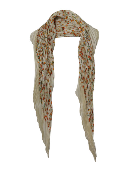 Plissé soie HERMES beige orangé