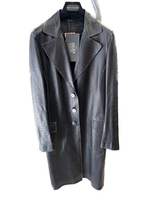 Trench FENDI T 40 cuir noir