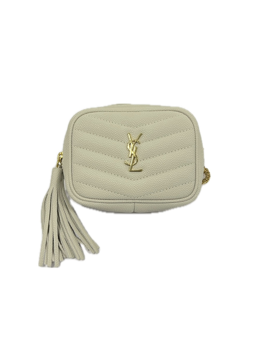 Baby Lou pochette YSL en cuir écru : occasion certifiée authentique
