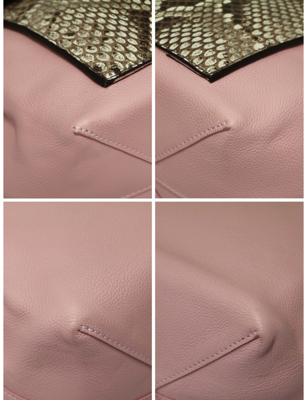 Sac LOUIS VUITTON Lockme cuir rose et python