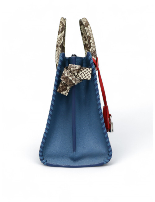Very Tote Louis Vuitton cuir plume bleu glacier, certifié authentique