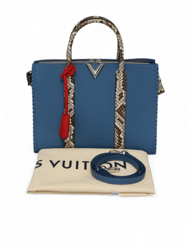 Cabas Very LOUIS VUITTON cuir plume bleu glacier 2