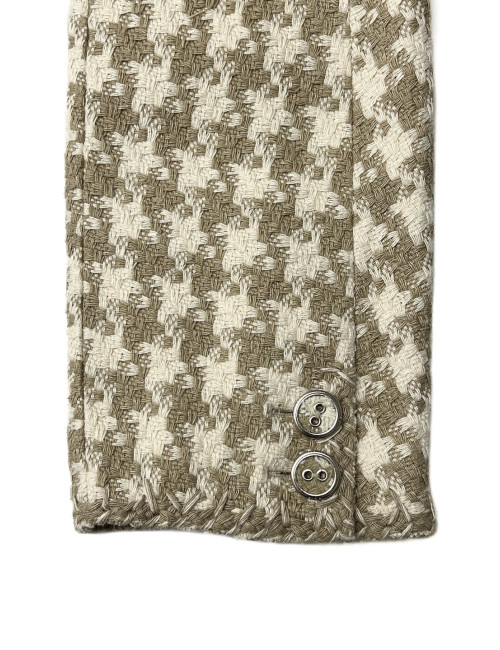 Veste CHANEL T 40 pied de poule beige blanc