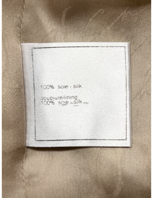 Veste CHANEL T 40 pied de poule beige blanc