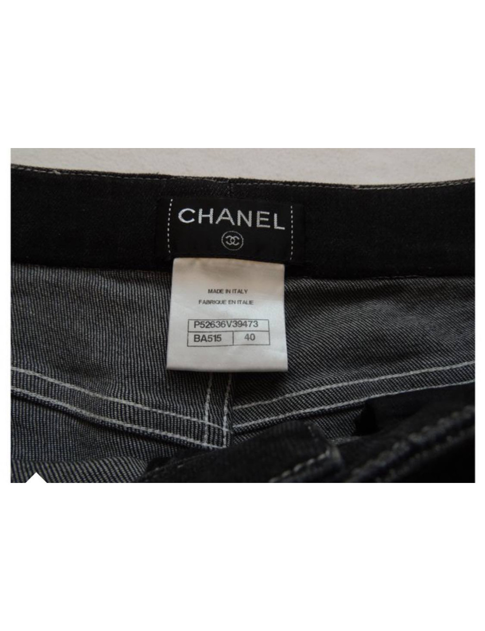 PantalonT40 CHANEL Brasserie denim noir, occasion certifiée