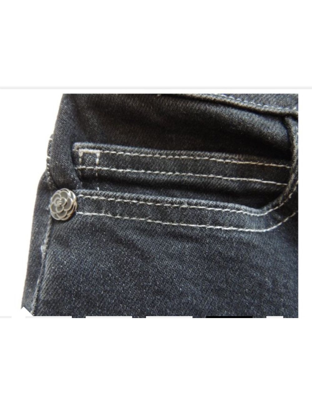 PantalonT40 CHANEL Brasserie denim noir, occasion certifiée