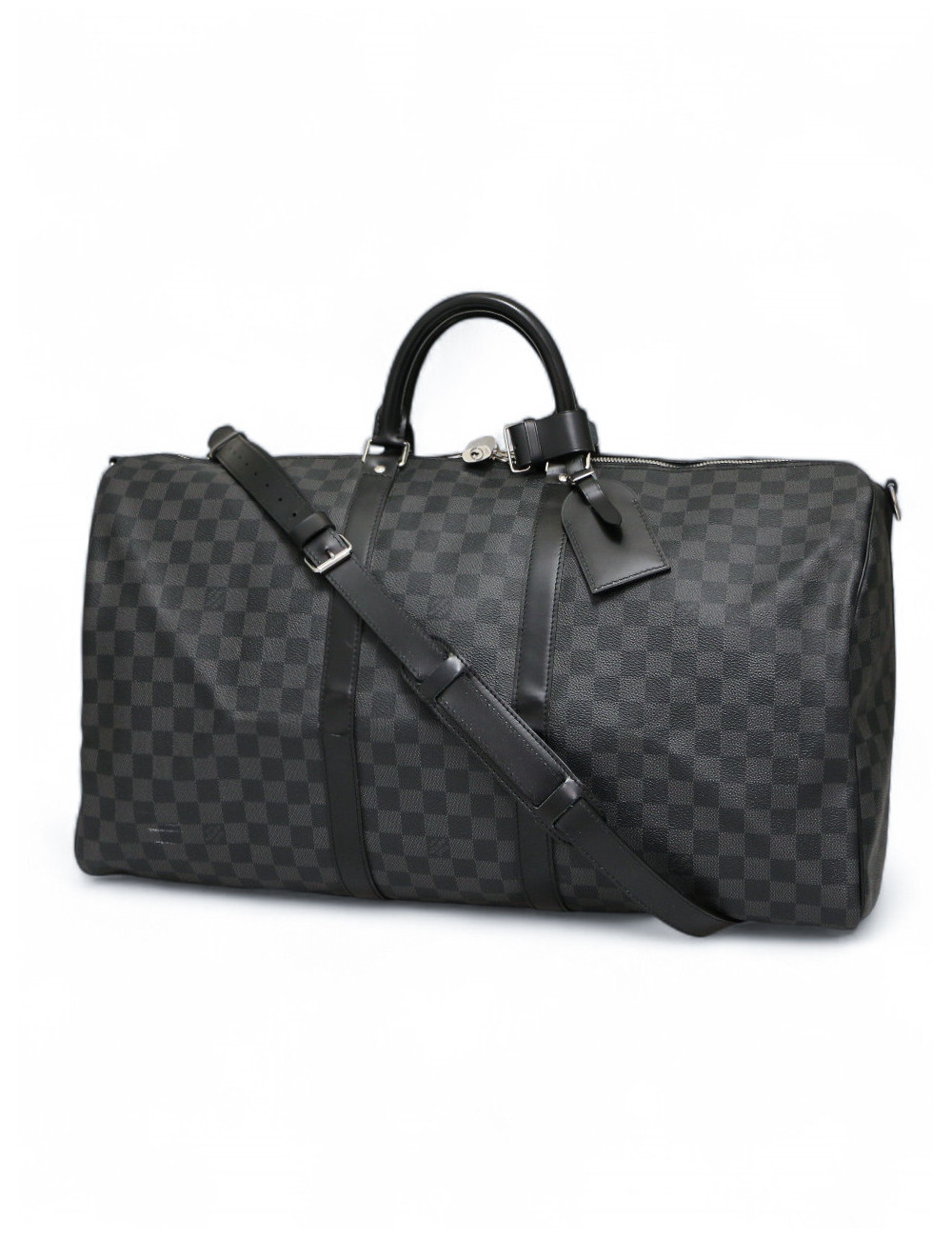 Keepall 55 Damier noir graphite bandoulière Louis Vuitton ici