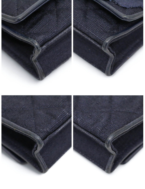 Mini sac CHANEL soie sauvage bleue