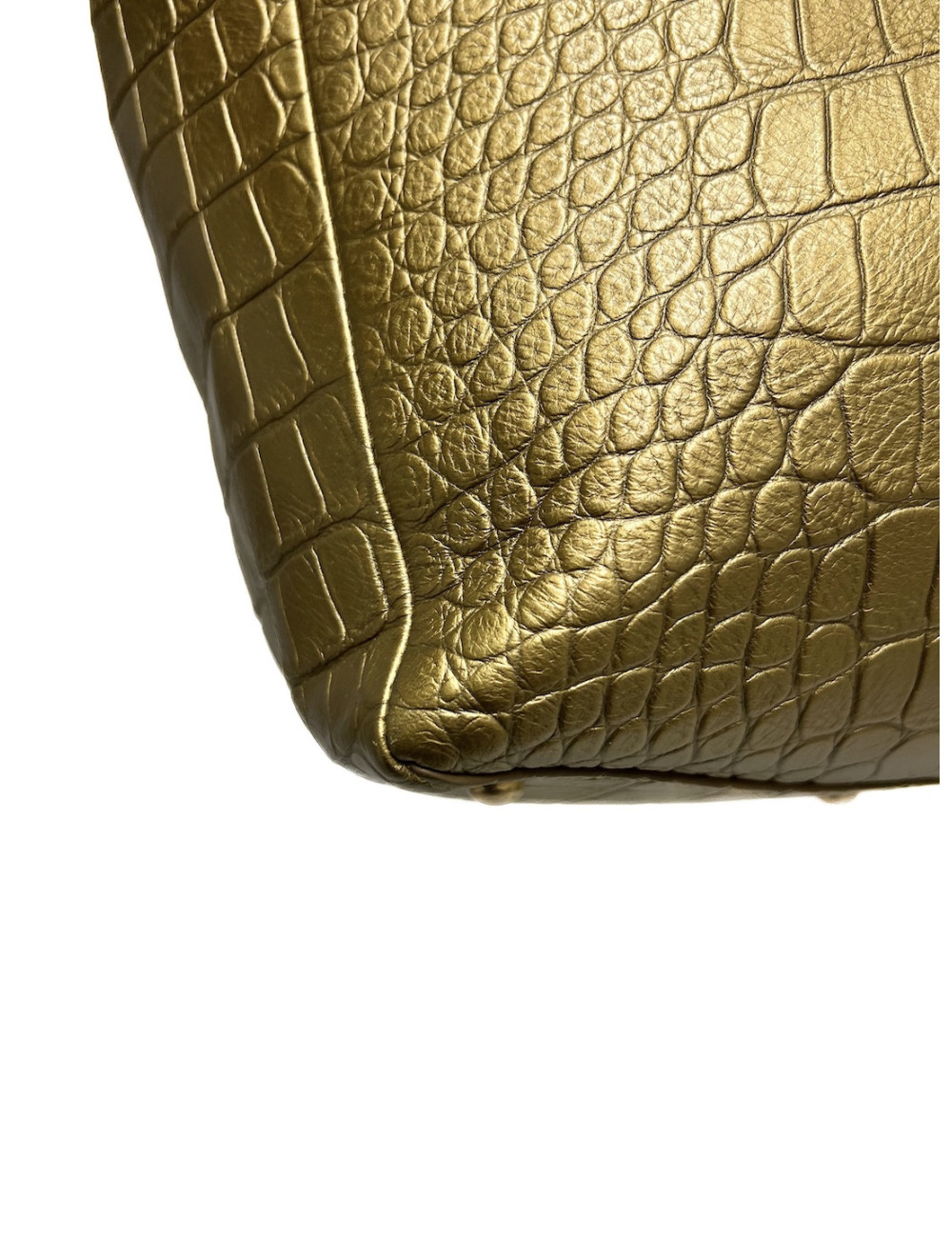 Sac CHANEL embossé croco doré