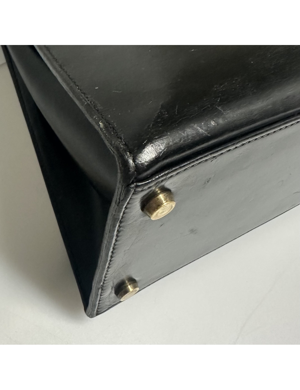 Kelly 32 sellier HERMES Box noir