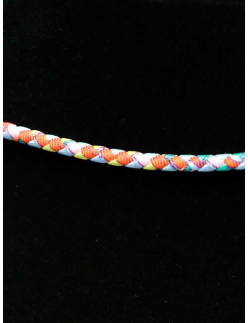 Collier Glénan HERMES tressé soie comprimé