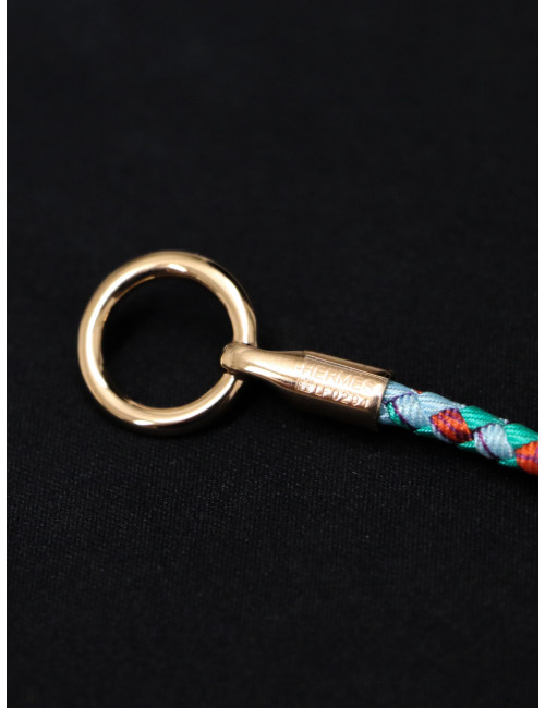 Collier Glénan HERMES tressé soie comprimé