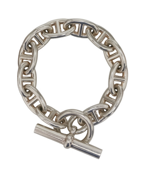 Bracelet grosse maille Chaine D'Ancre HERMES argent