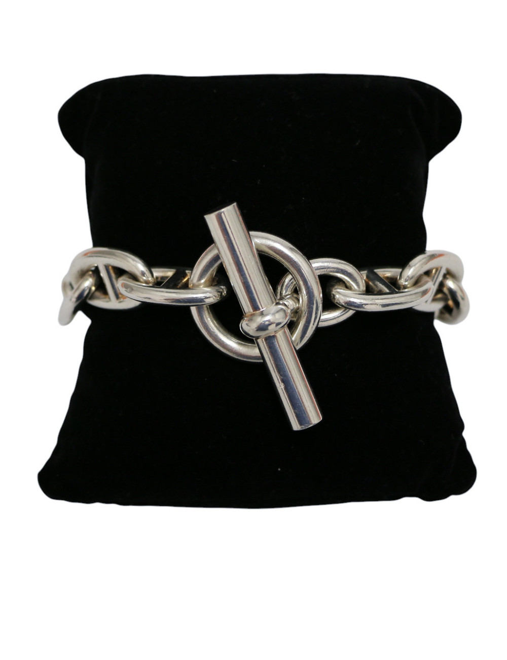 Bracelet grosse maille Chaine D'Ancre HERMES argent