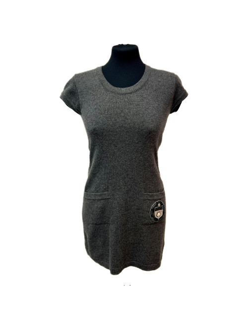 Robe CHANEL T36 cachemire gris