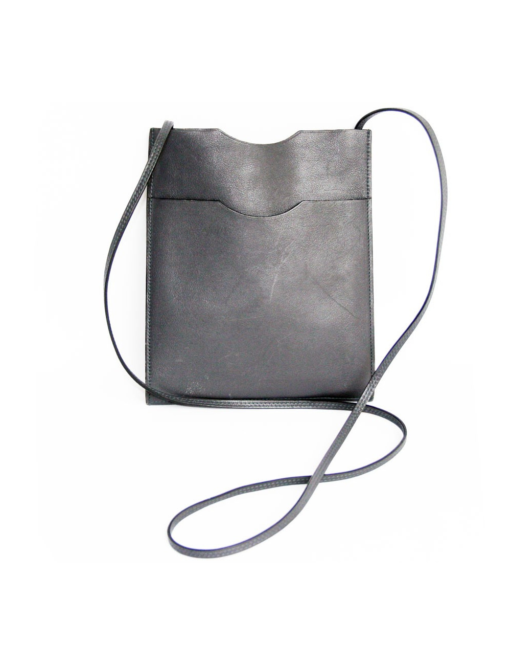 pochette HERMES en swift gris éléphant