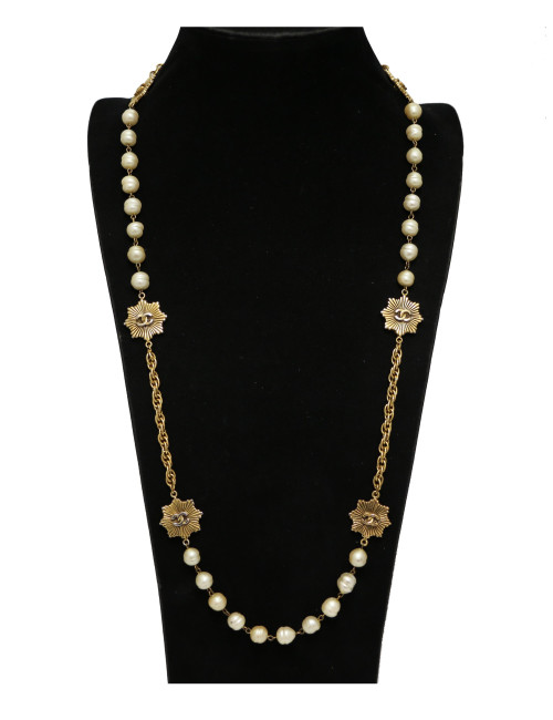Sautoir CHANEL doré perles de culture