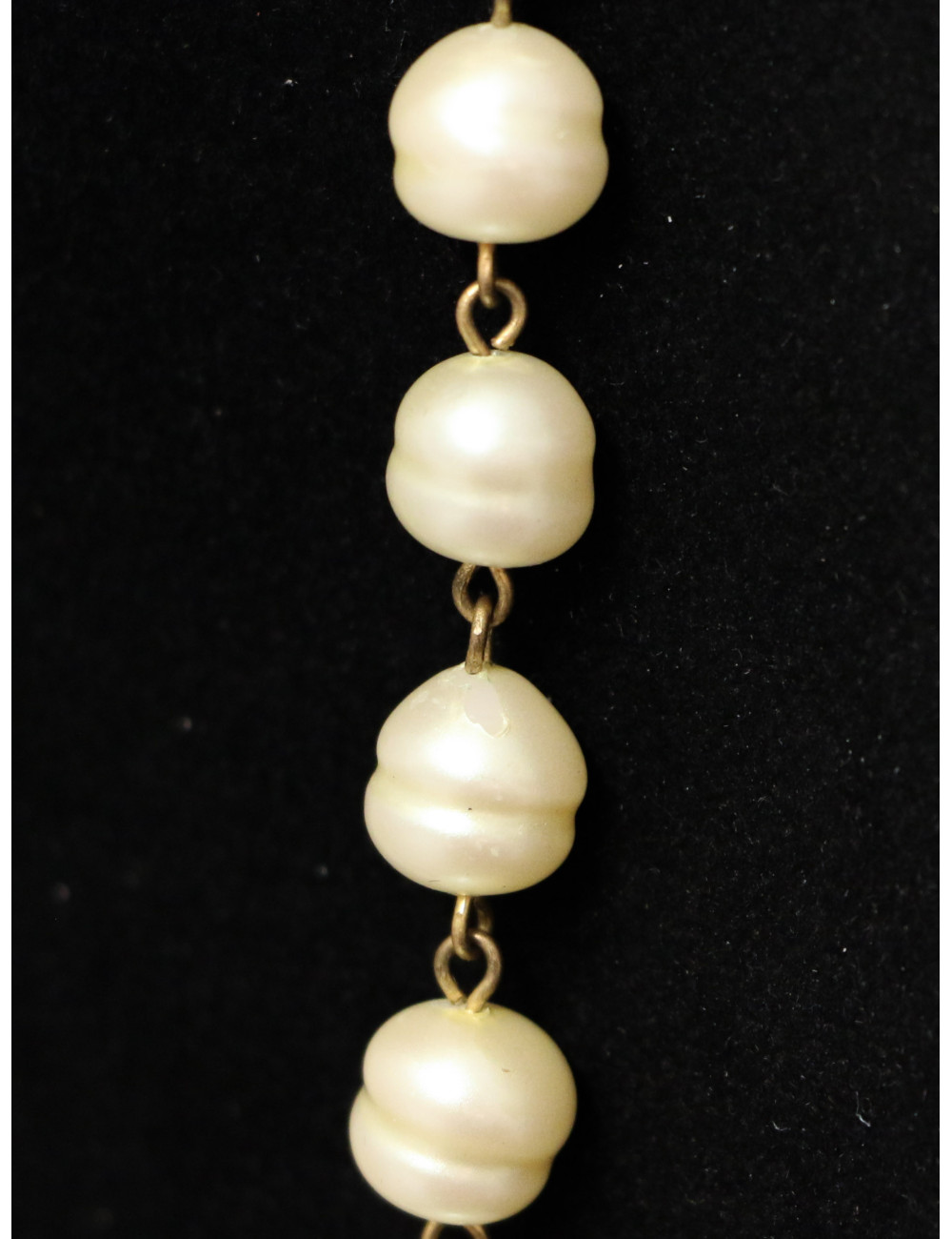 Sautoir CHANEL doré perles de culture