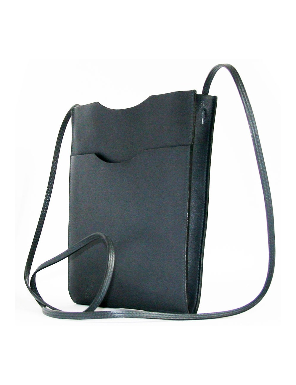 pochette HERMES en swift gris éléphant