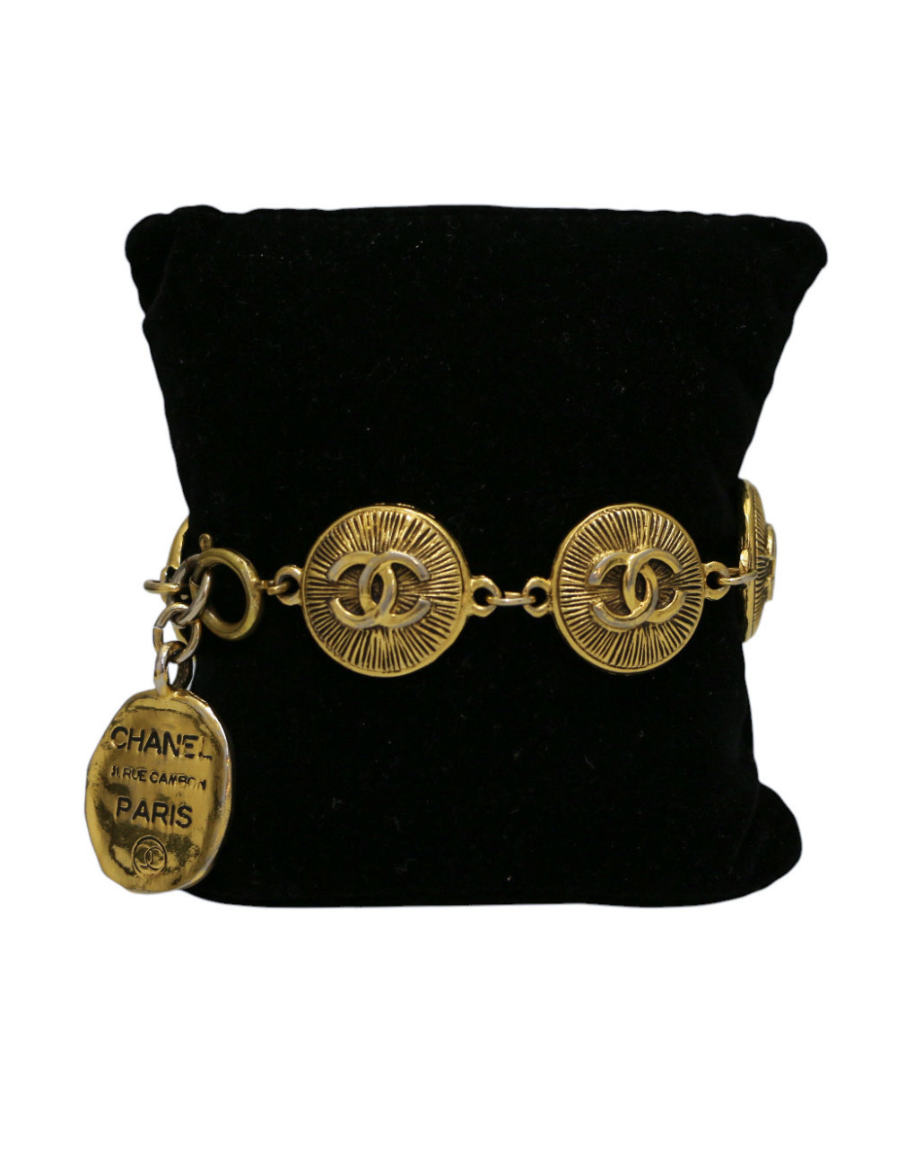 Bracelet CHANEL médaillons CC dorés Vintage