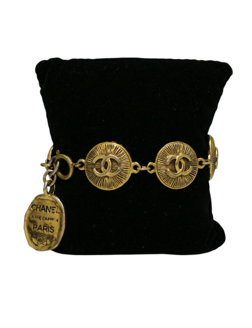 Bracelet CHANEL médaillons CC dorés Vintage