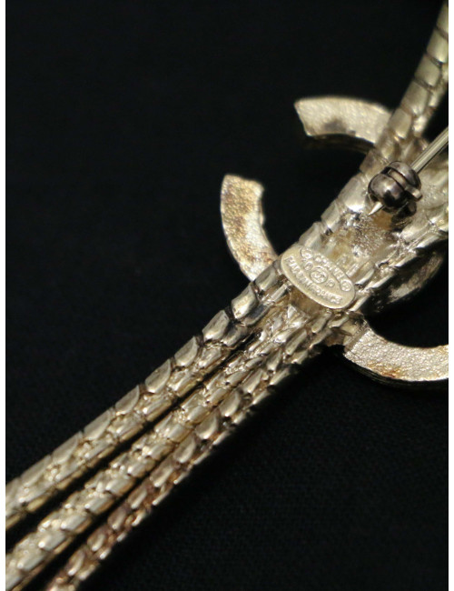 Broche épi de blé CHANEL doré or pâle