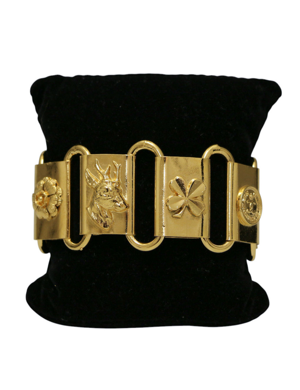 Bracelet CHANEL articulé doré Vintage