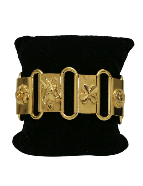 Bracelet CHANEL articulé doré Vintage
