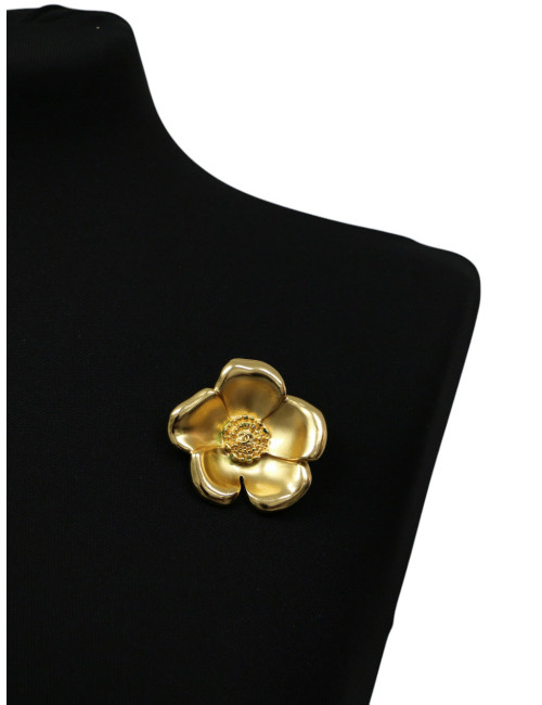 Broche camélia CHANEL dorée Vintage
