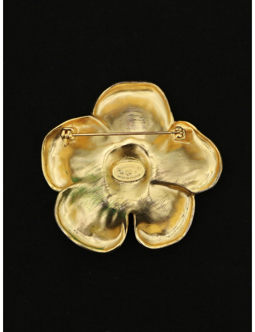 Broche camélia CHANEL dorée Vintage