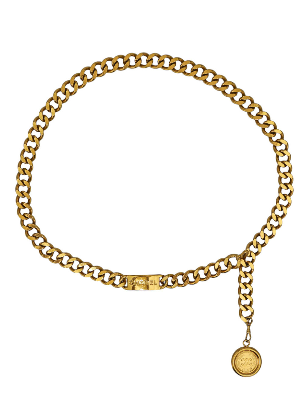 Ceinture Chanel  dorée chaine gourmette : certifiée authentique