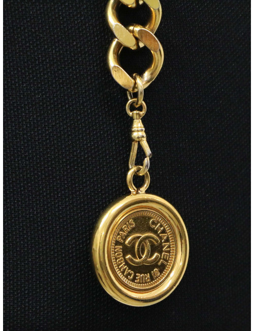 Ceinture CHANEL dorée chaine gourmette