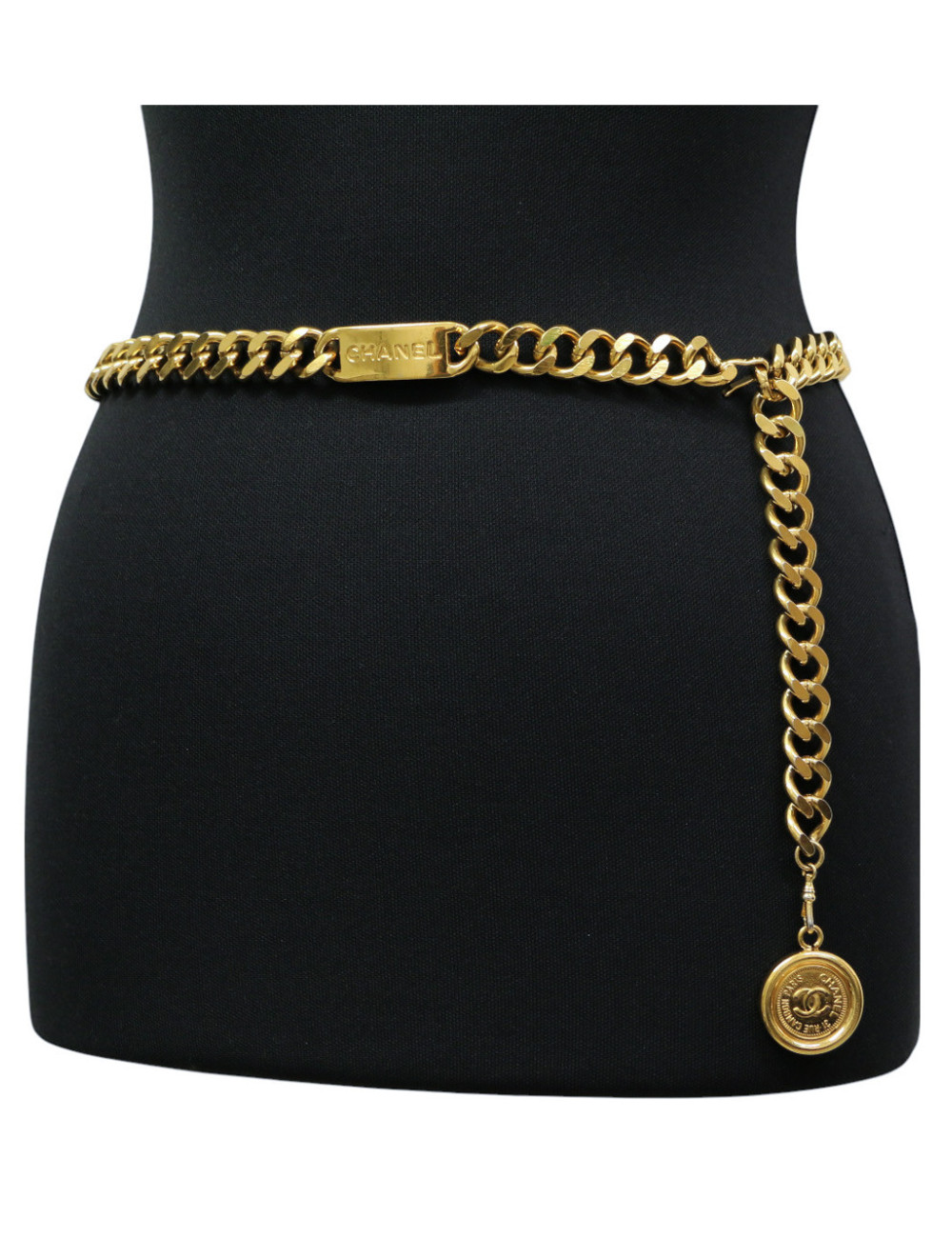 Ceinture CHANEL dorée chaine gourmette