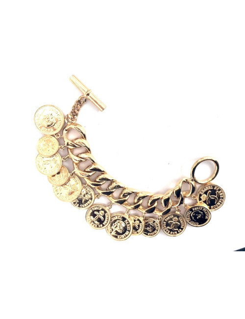Bracelet CHANEL pièces de monnaies dorées