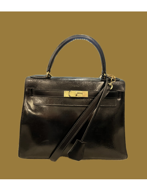 Sac Kelly box 28 HERMES noir