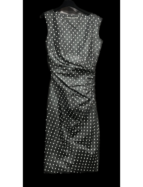Robe PIERRE BALMAIN noire à pois blancs