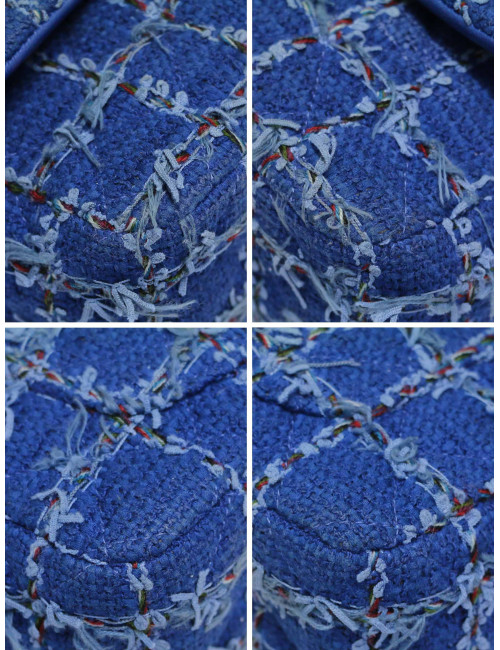 Mini sac CHANEL tweed bleu