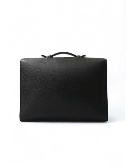 Sac à dépêches HERMES noir cuir grainé