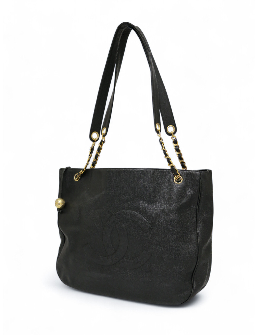 Cabas CHANEL cuir caviar noir