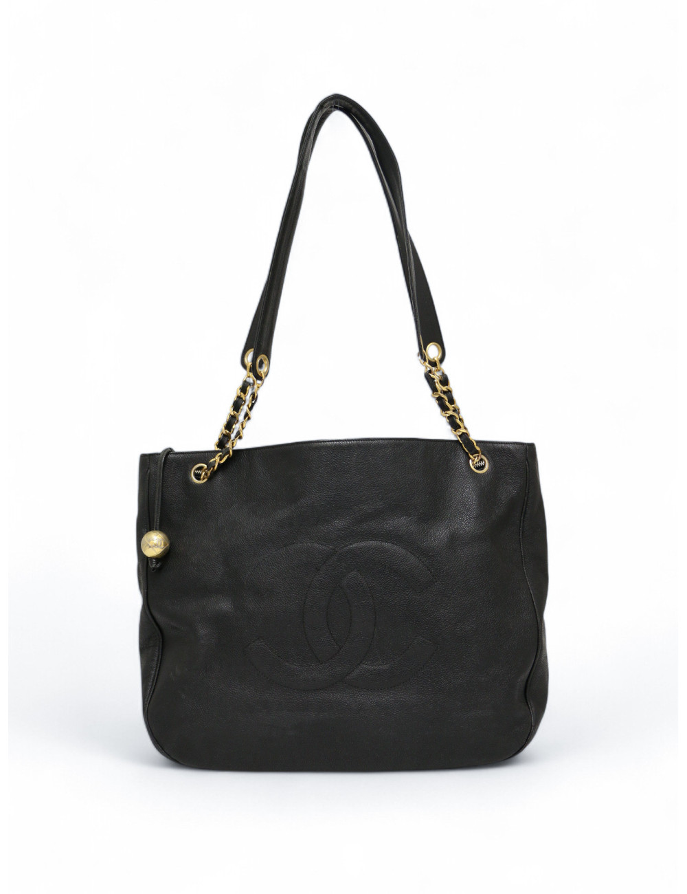 Cabas CHANEL cuir caviar noir