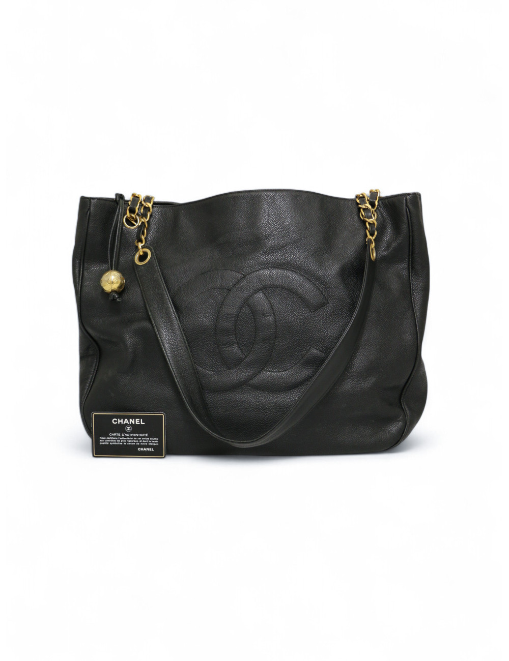 Cabas CHANEL cuir caviar noir