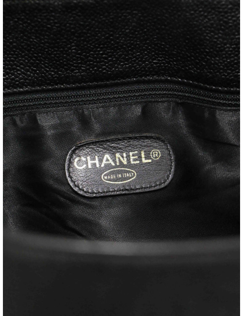 Cabas CHANEL cuir caviar noir