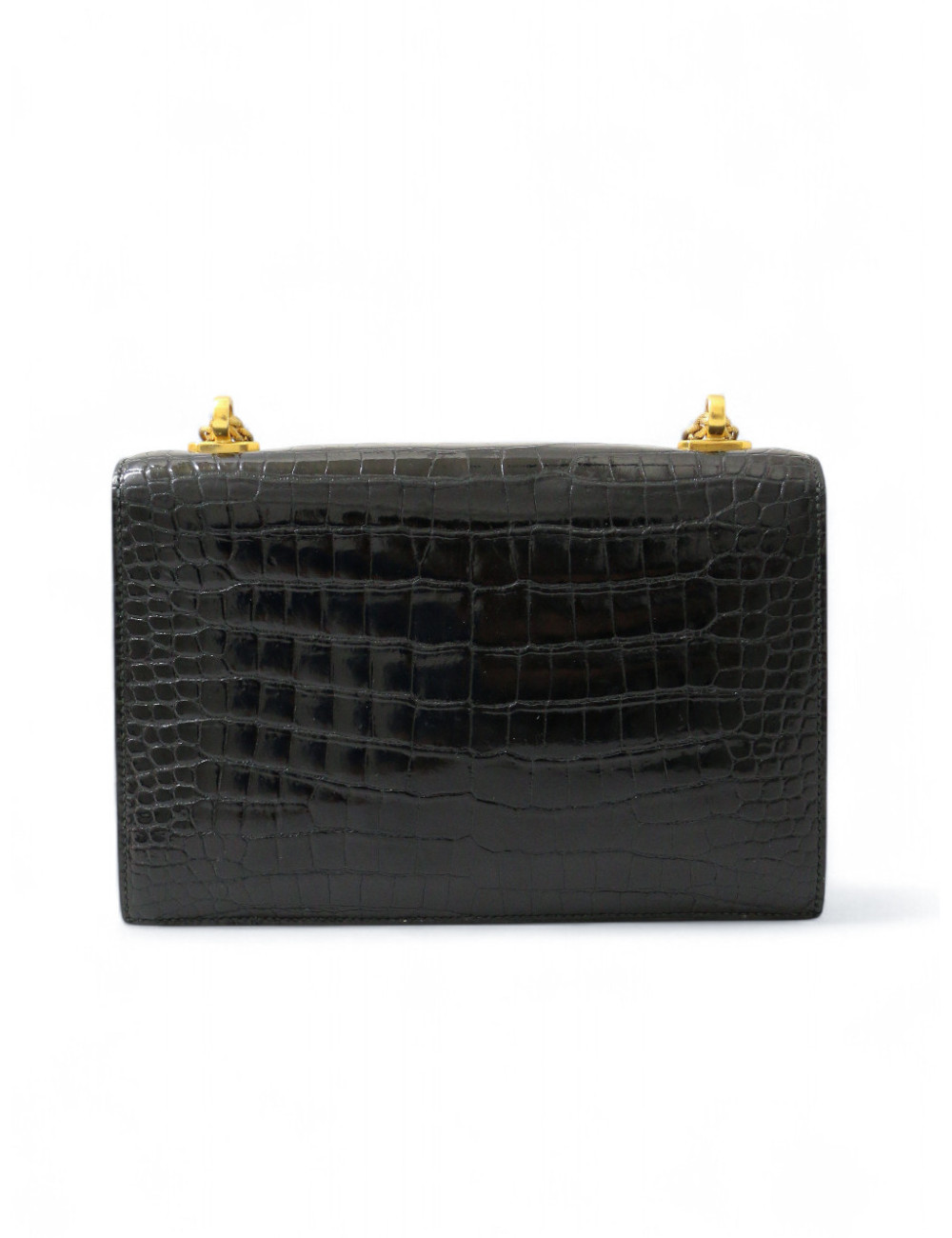 Sac HERMES New Jimmy's Porosus brillant noir