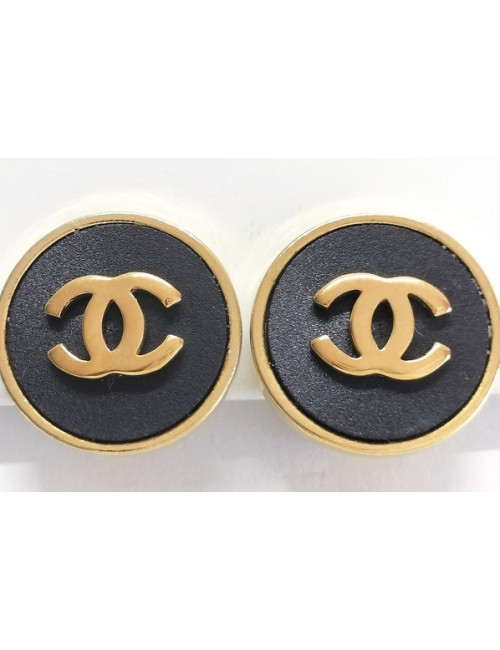 Petits clips d'oreilles CHANEL noir