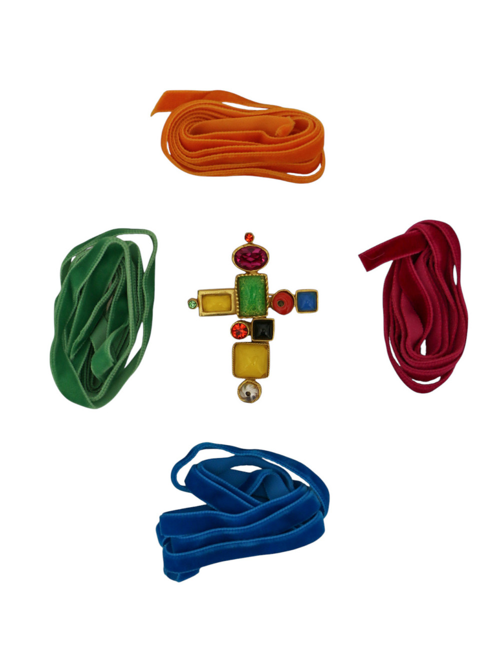 Pendentif CHRISTIAN LACROIX byzantin multicolore